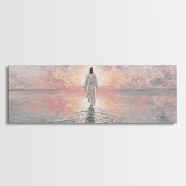 Dawn Of Hope, Framed Canvas Print, Panoramic Print, Christian Painting, Jesus Art Print, Christian Decor, Christian Gift Ideas