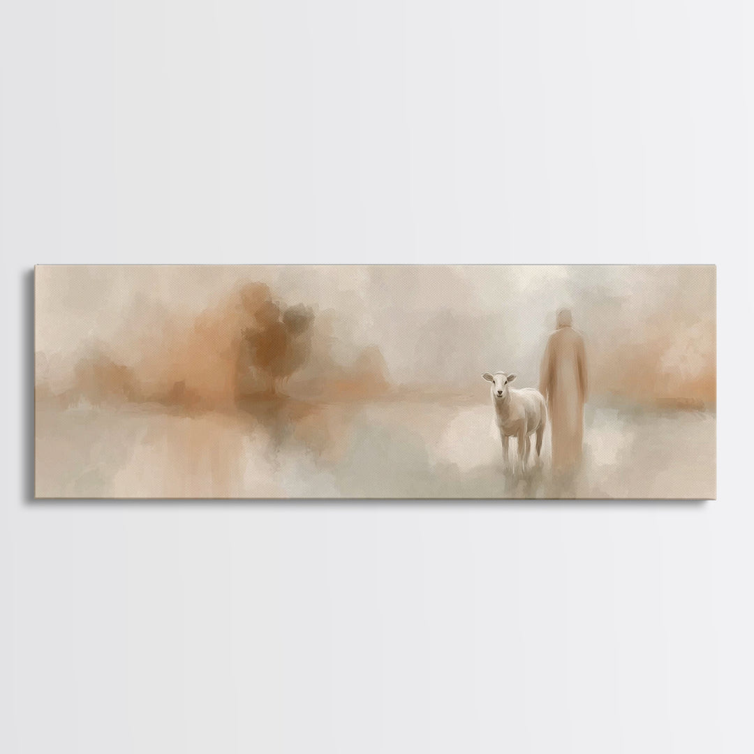 Silent Hope – Framed Canvas Print – Panoramic Frame – Christian Christmas Art – Jesus Painting – Christian Art Canvas – Vintage Christian A