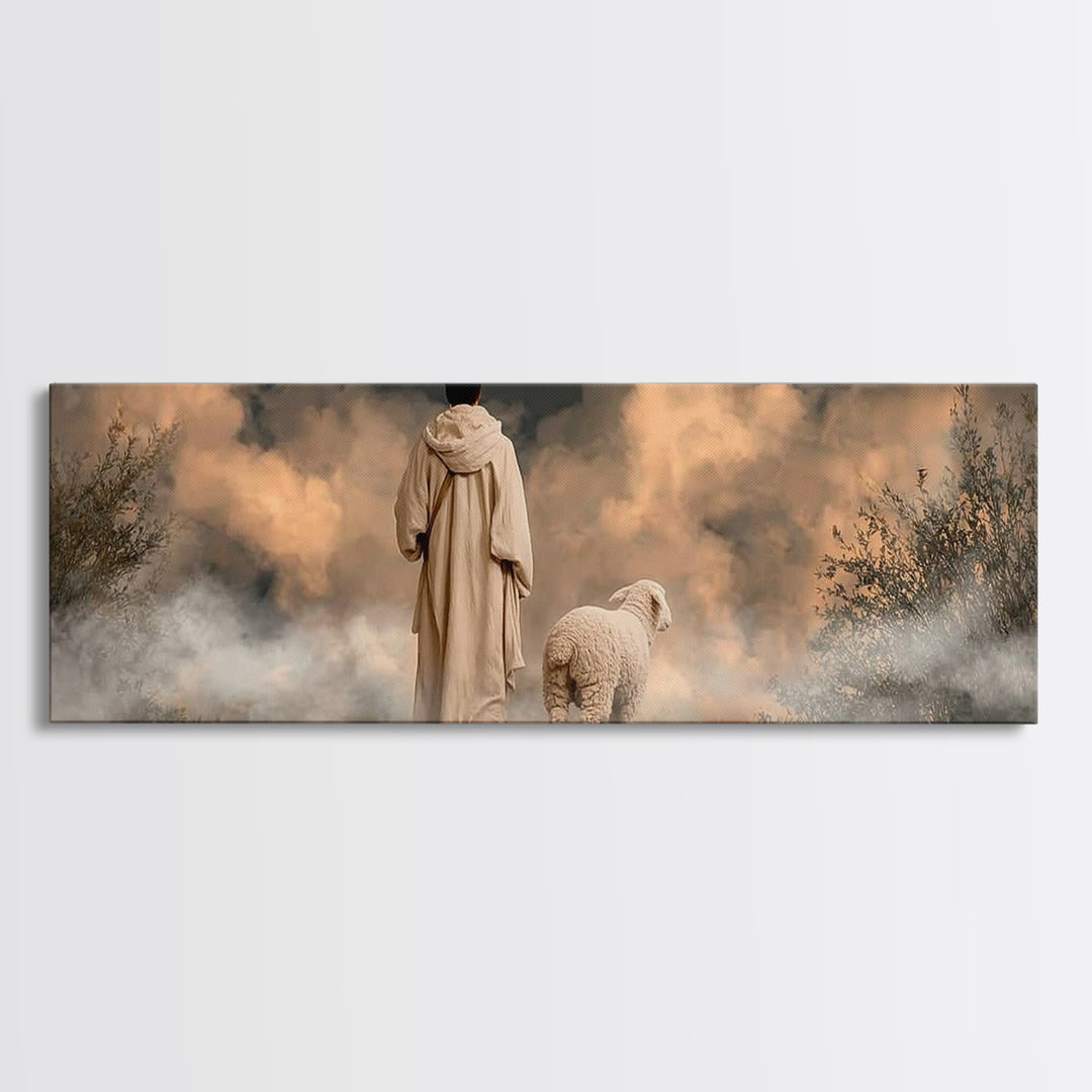 Sacred Path | Framed Canvas Print | Panoramic Frame | Jesus Painting Canvas | Christian Wall Art | Christmas Canvas Wall Art | Unique Chris