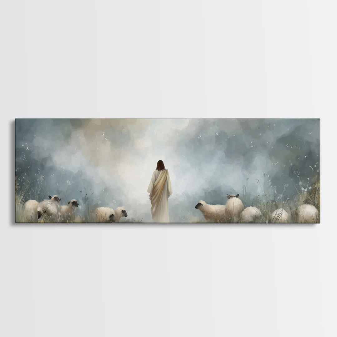 Blessed Autumn Path – Framed Canvas Print – Panoramic Painting – Christian Wall Art – Jesus Canvas Art – Christmas Wall Art – Christian Dec