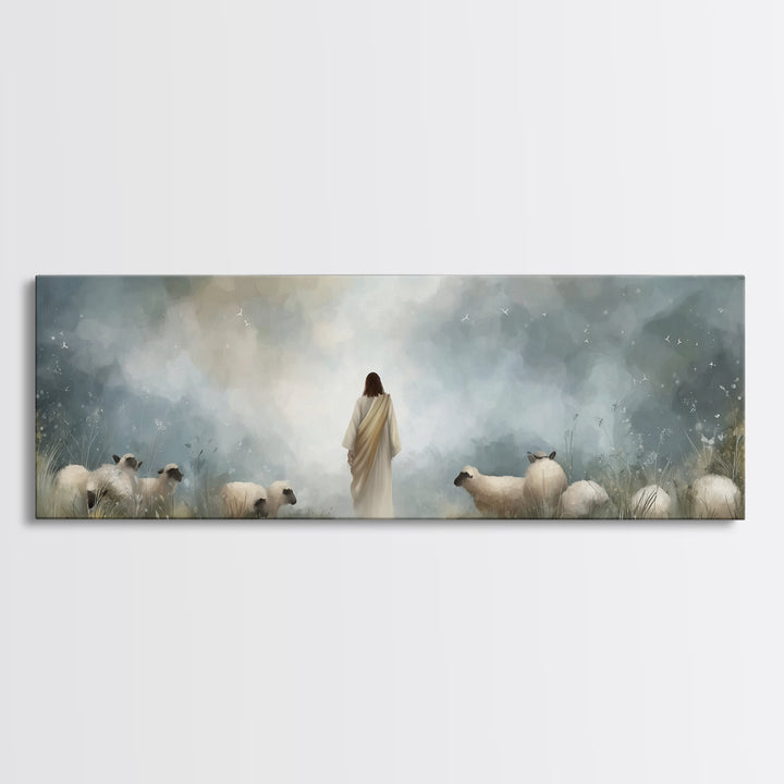 Blessed Autumn Path – Framed Canvas Print – Panoramic Painting – Christian Wall Art – Jesus Canvas Art – Christmas Wall Art – Christian Dec