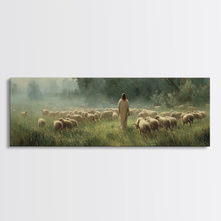 Gentle Sky Calling | Framed Canvas Print | Panoramic Art | Christian Art Canvas | Modern Jesus Art | Christian Gift Ideas | Christmas Art P