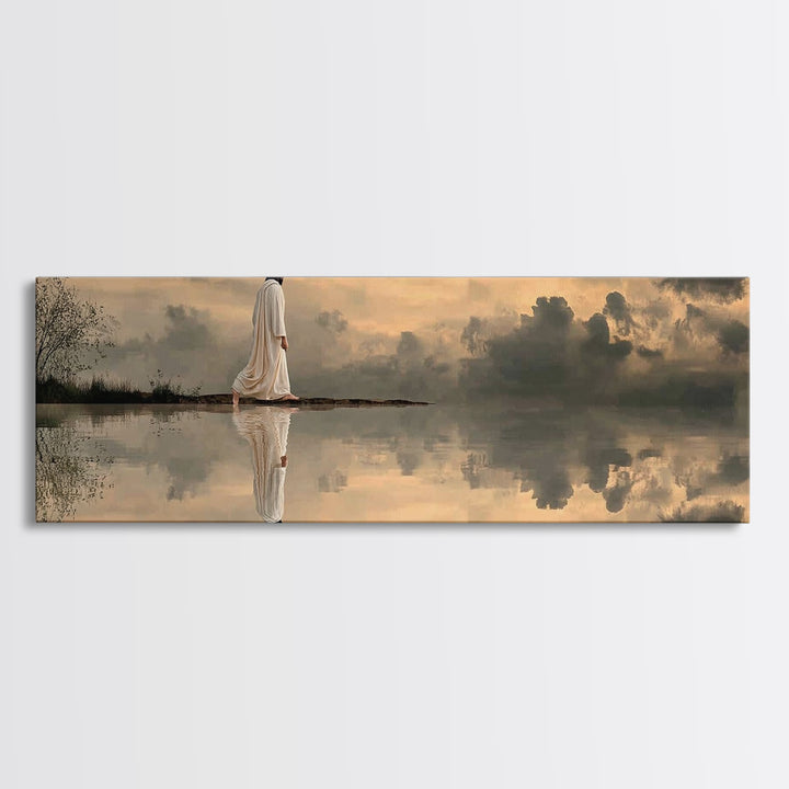 Dawn Of Mercy – Framed Canvas Print – Christian Wall Art – Christian Art Canvas – Jesus Painting – Panoramic Art