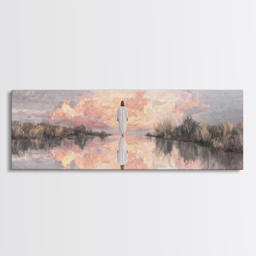 Radiant Horizon | Framed Canvas Print | Christian Wall Art | Panoramic Print | Jesus Painting | Christian Art Canvas