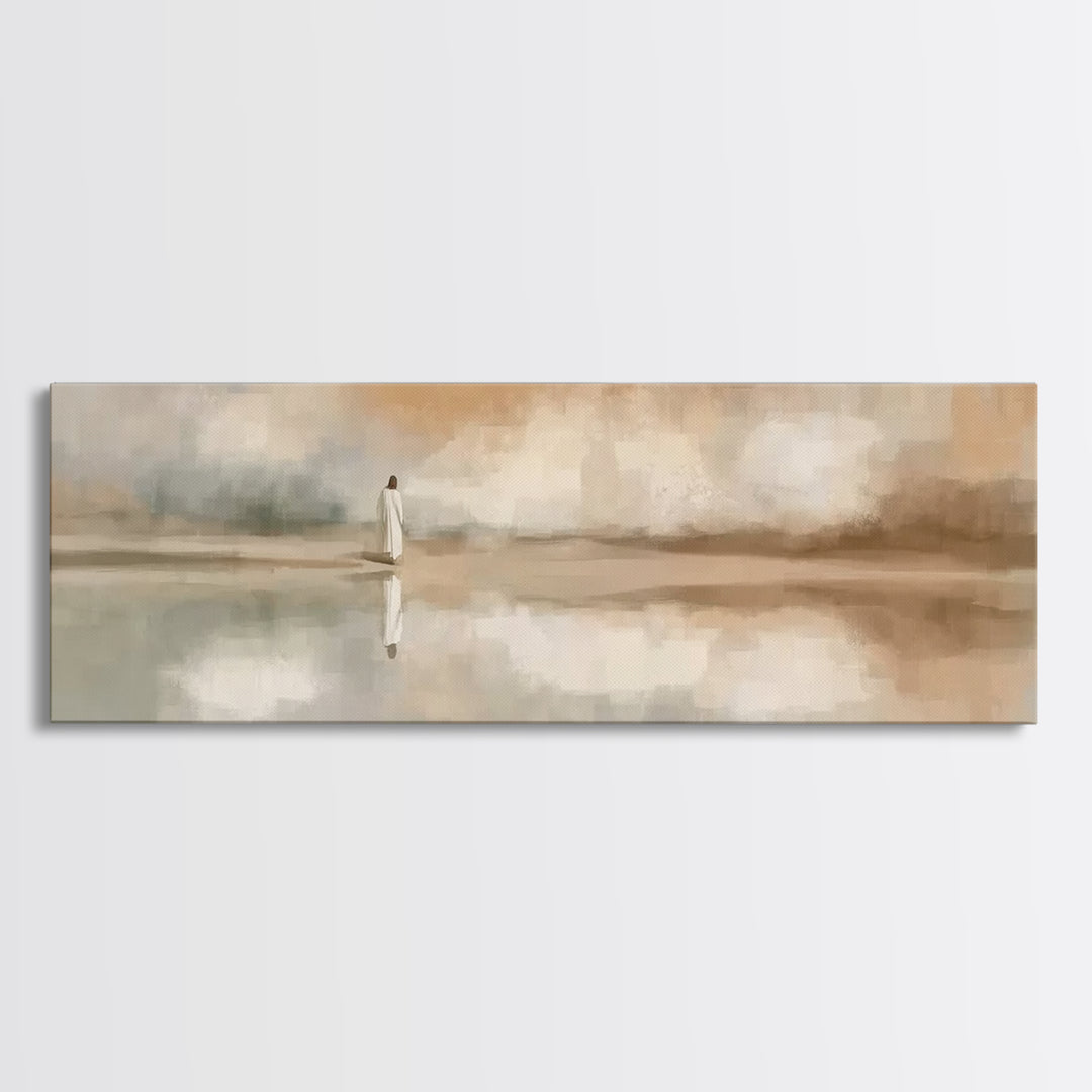 Sacred Reflections – Framed Canvas Print – Christian Art Canvas – Panoramic Painting – Christian Wall Art – Large Jesus Painting