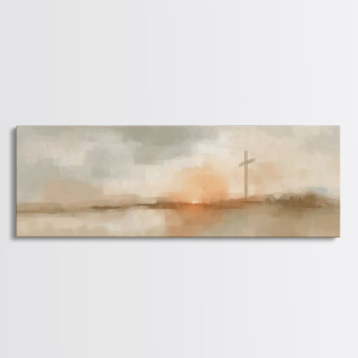 Horizon Of Mercy | Framed Canvas Print | Panoramic Frame | Christian Art Canvas | Christian Wall Art | Subtle Christian Art | Christian Pai
