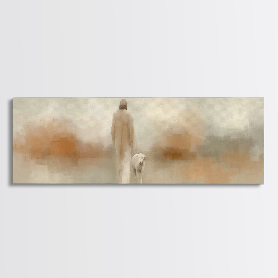 Night Of Wonder, Framed Canvas Print, Christian Art Canvas, Panoramic Wall Art, Jesus Painting, Christian Wall Art