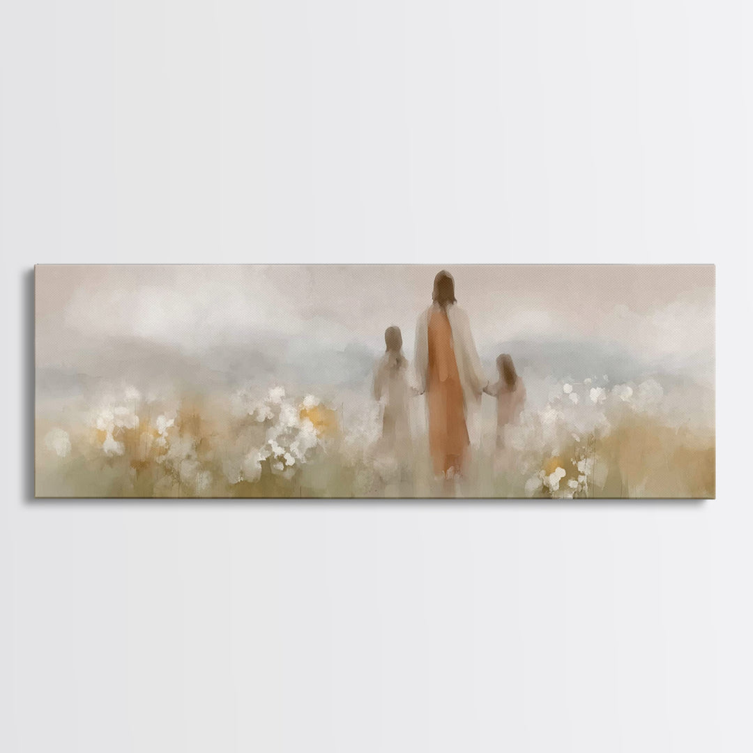 Soft Morning Bloom – Framed Canvas Print – Panoramic Art – Christian Art Canvas – Jesus Painting – Christian Wall Art