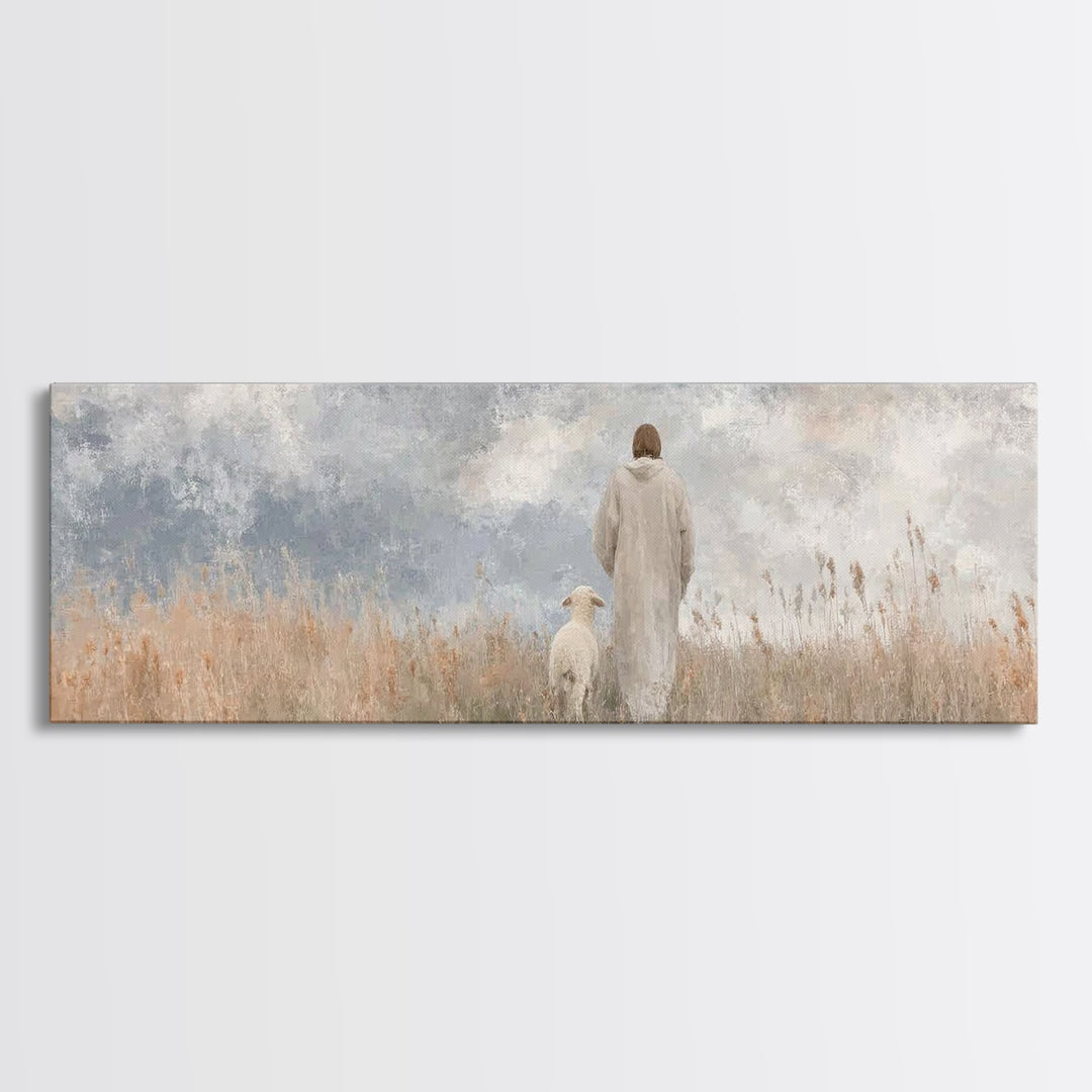 Divine Horizon | Framed Canvas Print | Panoramic Painting | Christian Art Canvas | Christian Wall Art | Jesus Painting | Christmas Art | Ch
