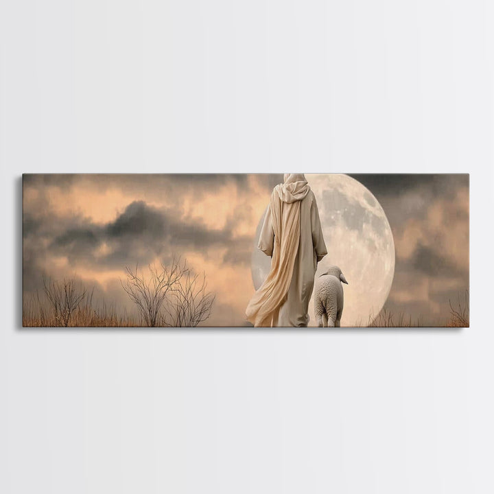 Graceful Journey – Framed Canvas Print – Panoramic Art – Christian Wall Art – Christian Art Canvas – Jesus Painting – Christian Christmas A