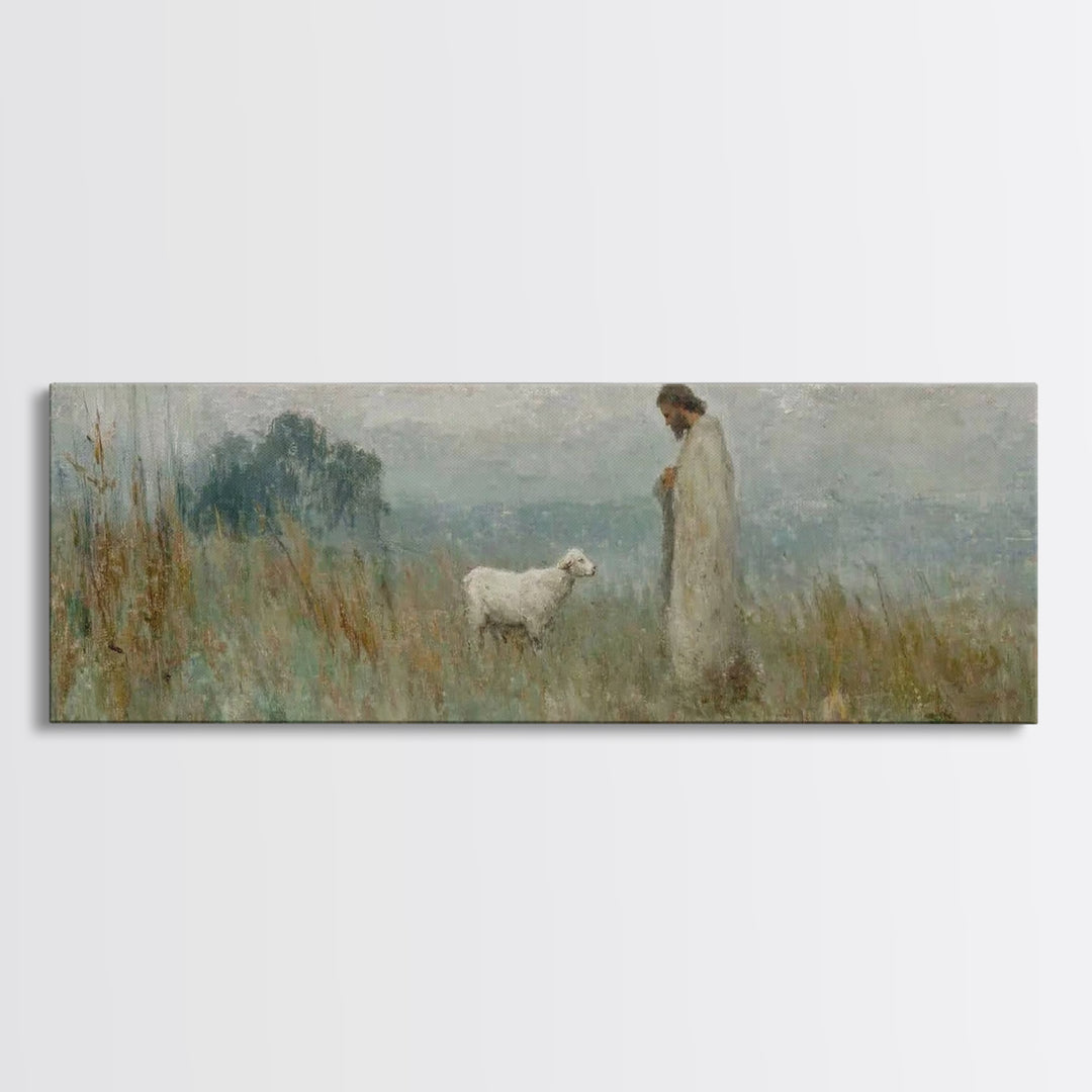 Pathway of Hope | Framed Canvas Print | Extra Wide Art | Christian Wall Art | Christian Art Canvas | Jesus Painting | Christmas Art | Chris