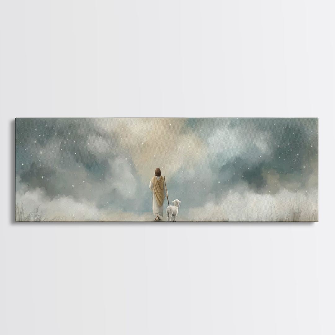 Stars of Mercy | Framed Canvas Print | Panoramic Wall Art | Christian Art Canvas | Christian Wall Art | Jesus Painting | Christian Christma
