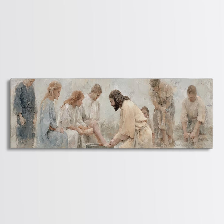 Gathered in Faith | Framed Canvas Print | Panoramic Print | Christian Art Canvas | Christian Wall Art | Jesus Painting | Christian Decor |
