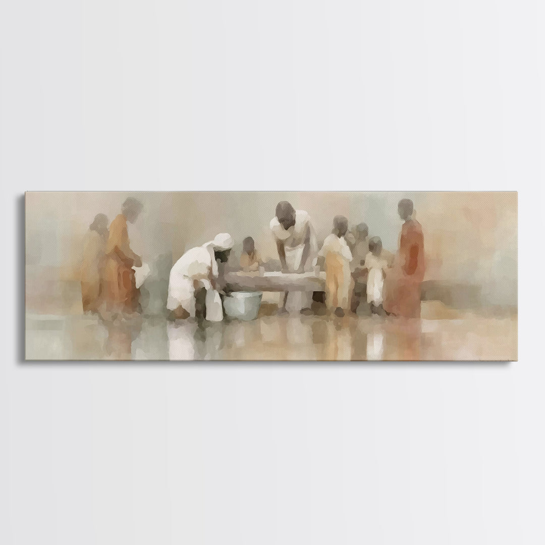 Path of Compassion – Framed Canvas Print – Extra Wide Art – Christian Wall Art – Christian Art Canvas – Jesus Painting – Christmas Art – Ch
