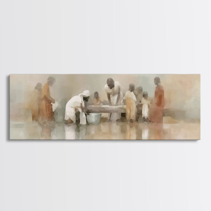 Path of Compassion – Framed Canvas Print – Extra Wide Art – Christian Wall Art – Christian Art Canvas – Jesus Painting – Christmas Art – Ch