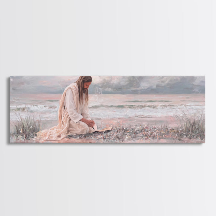 Shadows Of Hope - Framed Canvas Print - Christian Art Print - Panoramic Painting - Christian Wall Art - Jesus Painting - Christmas Art
