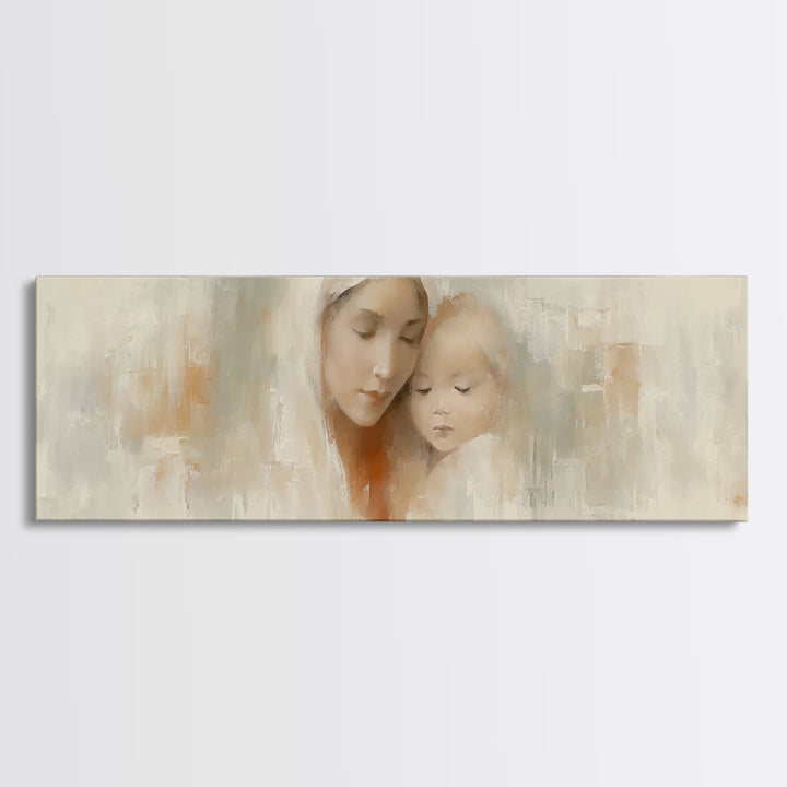 Blessed Dawn Stillness | Framed Canvas Print | Panoramic Art | Jesus Painting | Christian Art Canvas | Christian Wall Art | Christmas Art