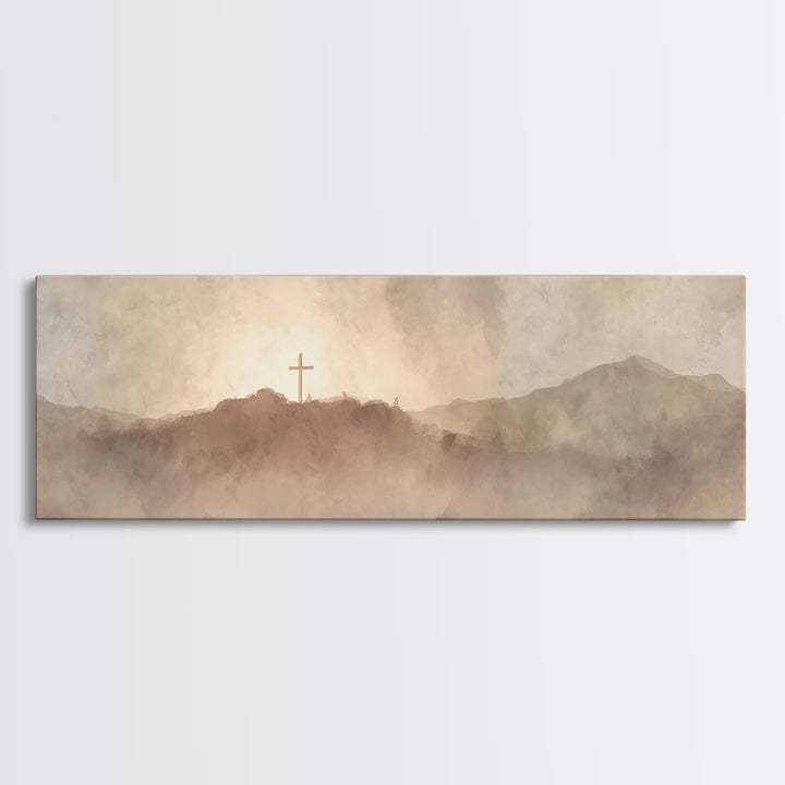 Valley Of Redemption – Framed Canvas Print – Panoramic Print – Christian Wall Art – Christian Art Canvas – Subtle Christian Art – Christian
