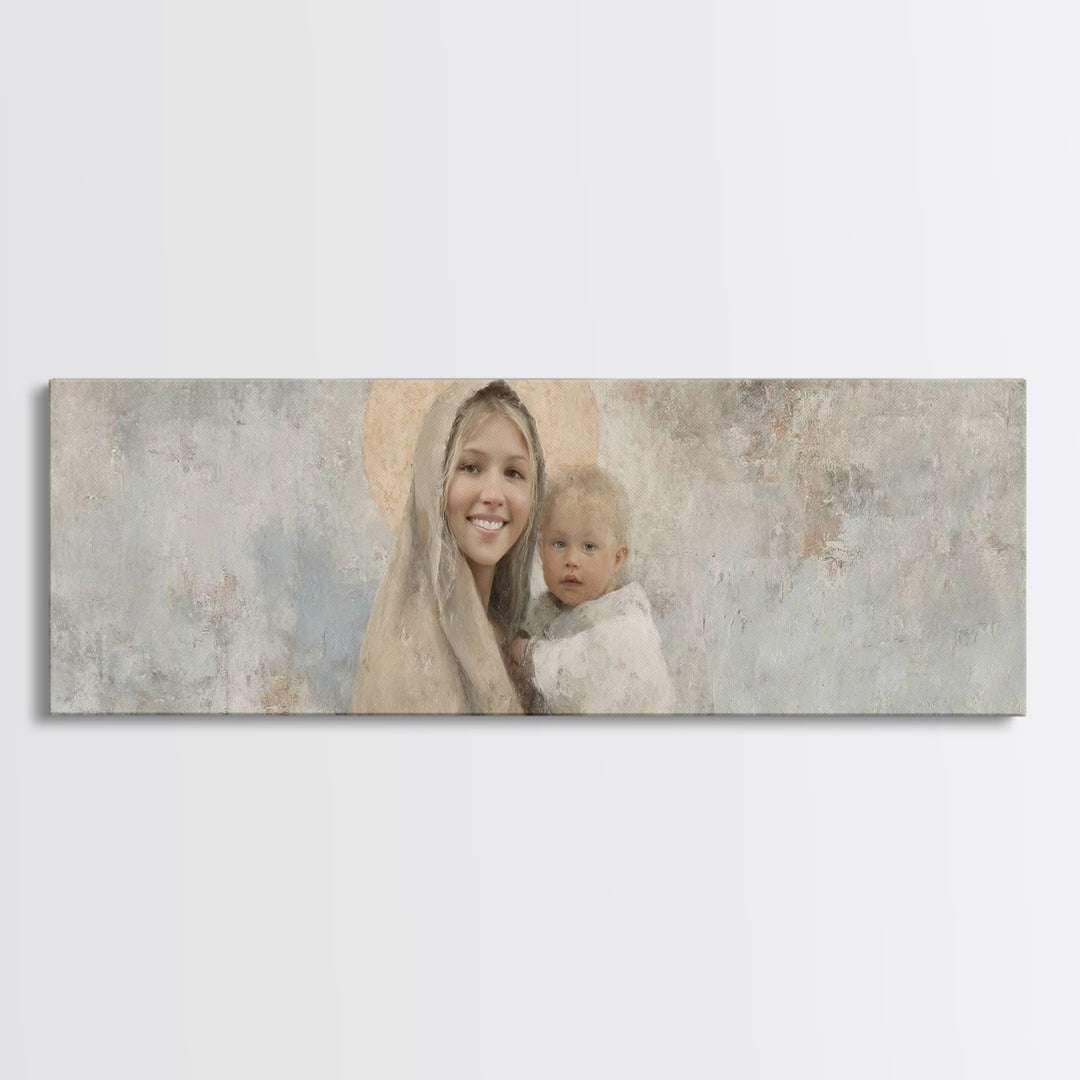 Radiant Holy Grace – Framed Canvas Print – Panoramic Art – Christian Wall Art – Jesus Painting – Christian Art Canvas – Christmas Art