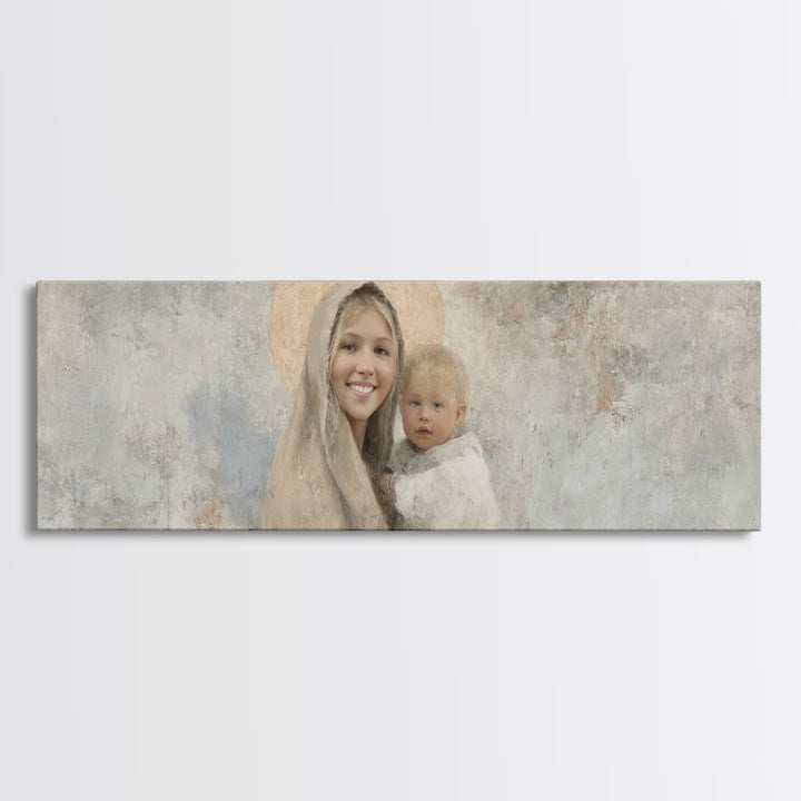 Radiant Holy Grace – Framed Canvas Print – Panoramic Art – Christian Wall Art – Jesus Painting – Christian Art Canvas – Christmas Art