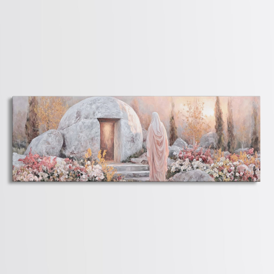 Eternal Morning Peace | Framed Canvas Print | Extra Wide Art | Christian Paintings | Christian Art Gift | Christian Wall Art | Christmas Ca