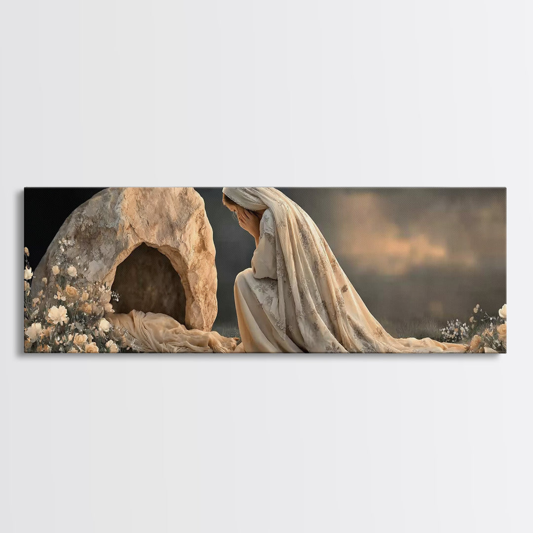 Tears of Devotion | Framed Canvas Print | Panoramic Frame | Christian Wall Art | Christian Art Painting | Jesus Art Print | Christian Chris