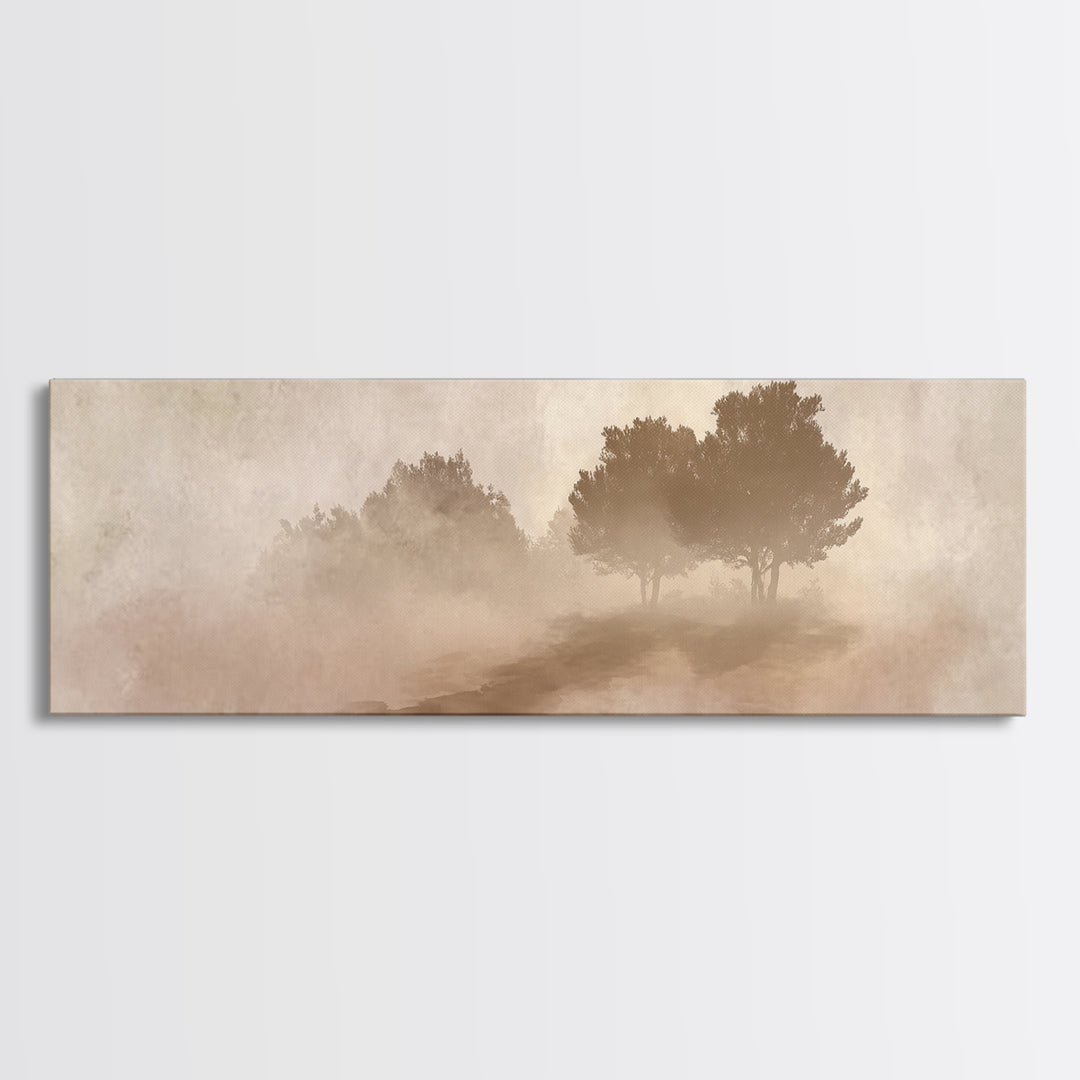 Misty Path Hope, Framed Canvas Print, Panoramic Print, Christian Art Painting, Subtle Christian Art, Modern Christian Art, Christian Gift I