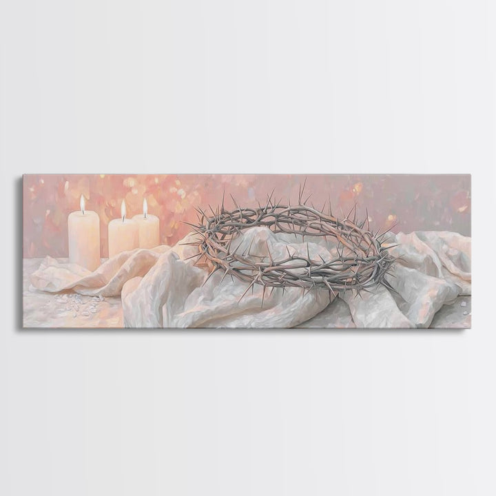 Crown Of Salvation | Framed Canvas Print | Panoramic Art | Christian Art Canvas | Christian Wall Art | Christian Art Print | Christian Gift