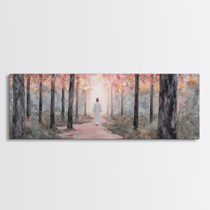 Light Of The Forest – Framed Canvas Print – Panoramic Art – Christian Wall Art – Jesus Painting – Christian Art Canvas – Modern Christian A