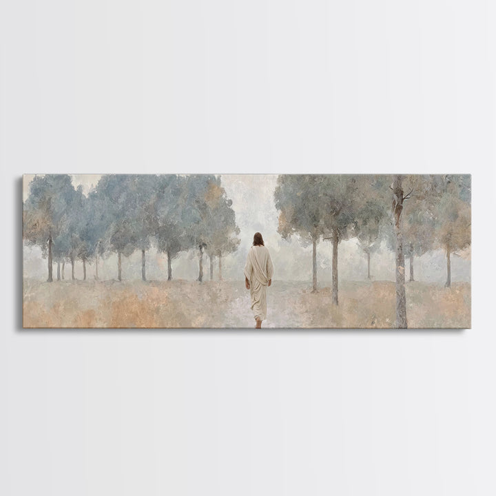 Pathway Of Mercy – Framed Canvas Print – Panoramic Frame – Christian Art – Large Jesus Painting – Christian Wall Art – Subtle Christian Art