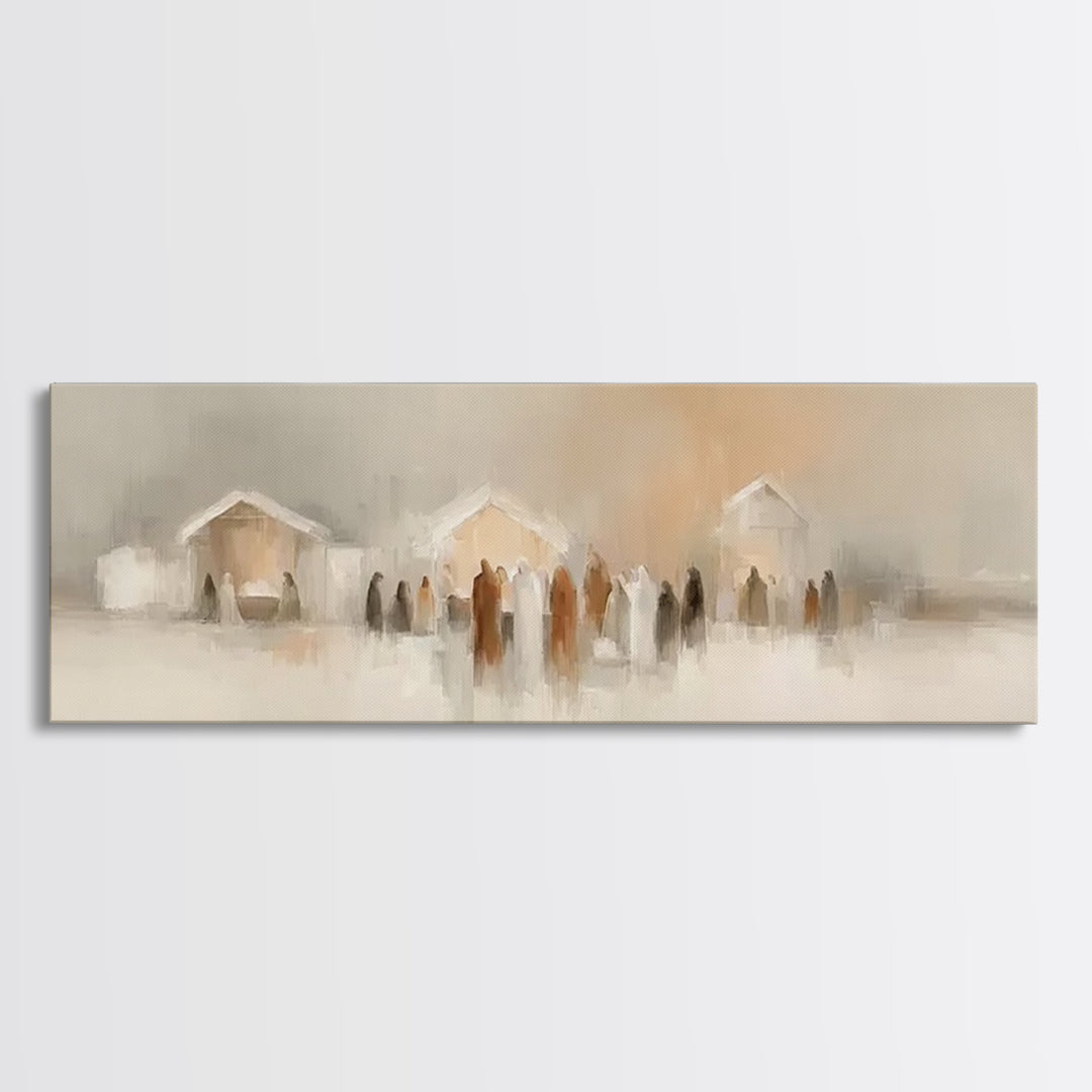 Winter Hushed Trees | Framed Canvas Print | Panoramic Painting | Christian Wall Art | Minimalist Christian Art | Christian Art Canvas | Chr