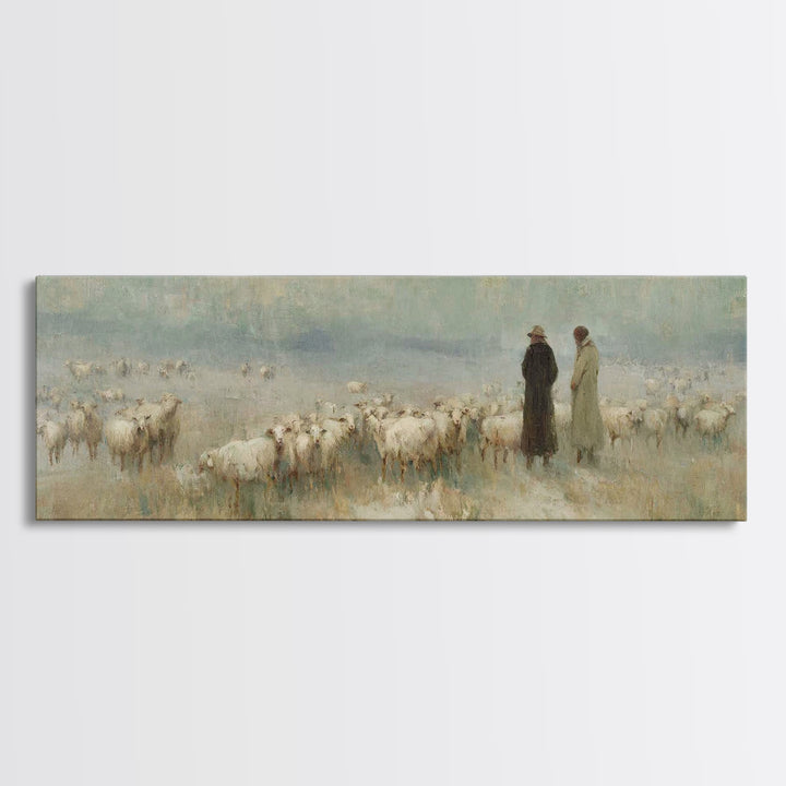 Morning Star Path | Framed Canvas Print | Christian Art | Panoramic Painting | Christmas Art | Jesus Painting | Christian Wall Art
