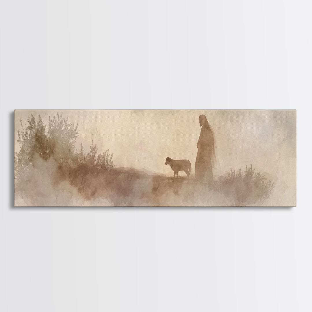 Path Of Gentle Hope – Framed Canvas Print – Panoramic Art – Christian Wall Art – Jesus Painting – Christian Art Canvas – Christian Christma