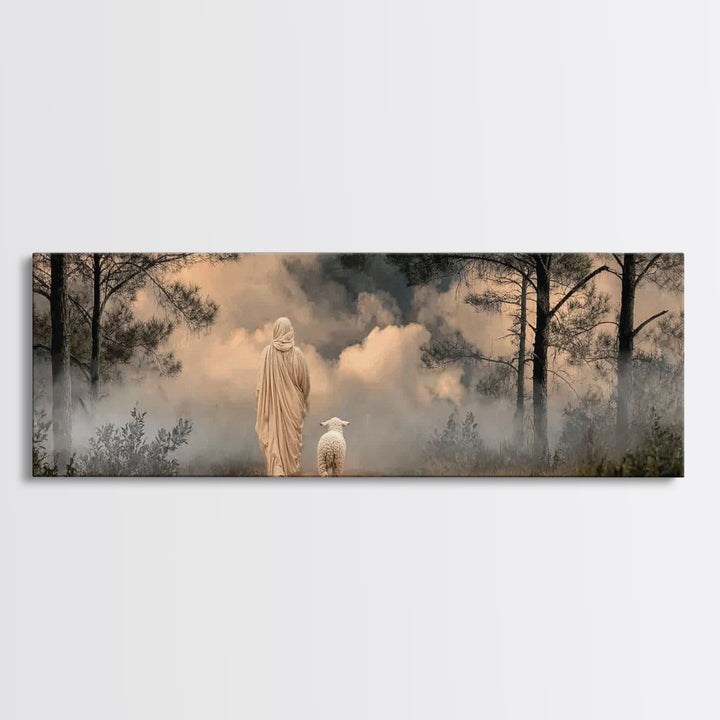 Clouds Of Promise – Framed Canvas Print – Panoramic Wall Art – Christian Art Canvas – Jesus Painting – Christian Christmas Art – Christian