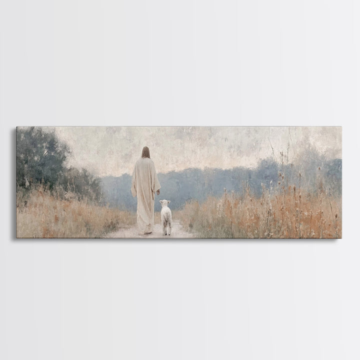 Morning Of Peace – Framed Canvas Print – Panoramic Art – Christian Wall Art – Christian Art Canvas – Jesus Painting – Christmas Art