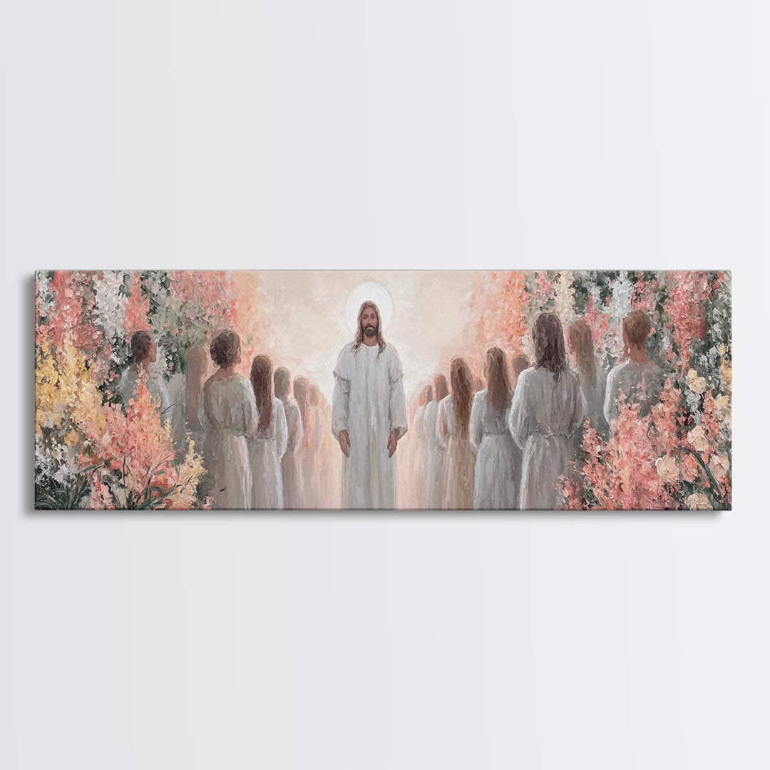Blessing Of The Master – Framed Canvas Print – Christian Wall Art – Jesus Painting – Christian Art Canvas – Panoramic Wall Art – Christmas