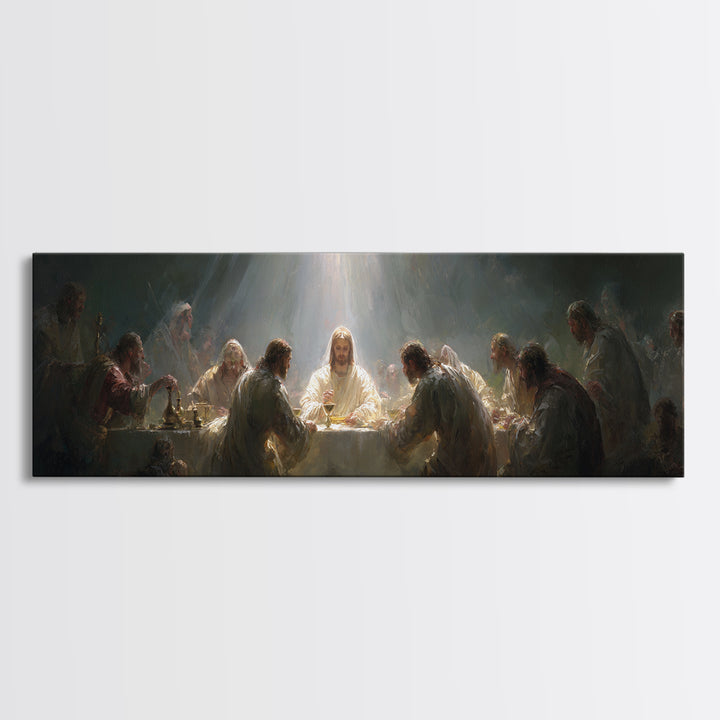 Garden Of Radiance | Framed Canvas Print | Christian Art | Christian Art Canvas | Jesus Painting | Panoramic Art | Christian Christmas Art