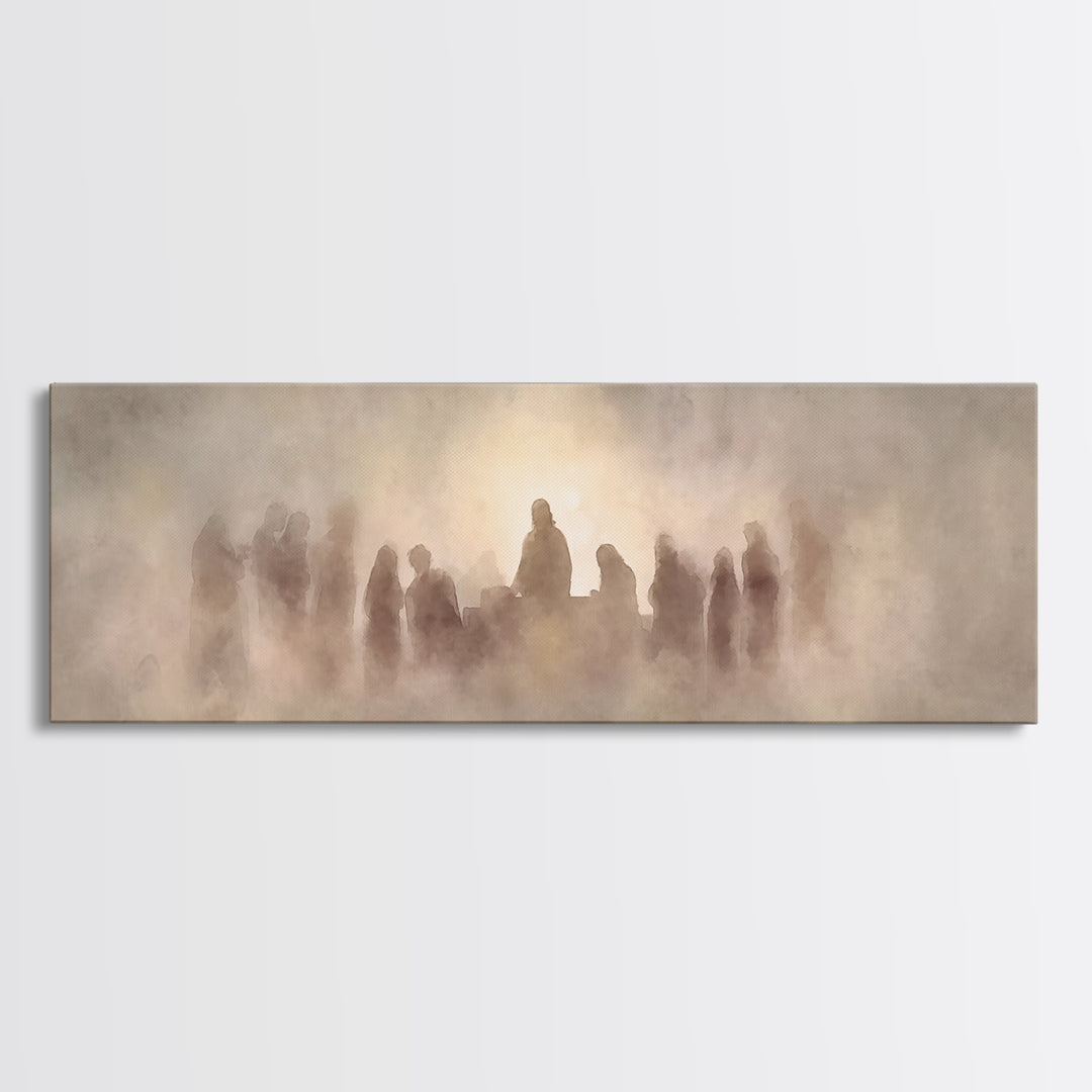 Veil Of Communion – Framed Canvas Print – Christian Wall Art – Christian Art Canvas – Panoramic Painting – Jesus Painting – Christian Art