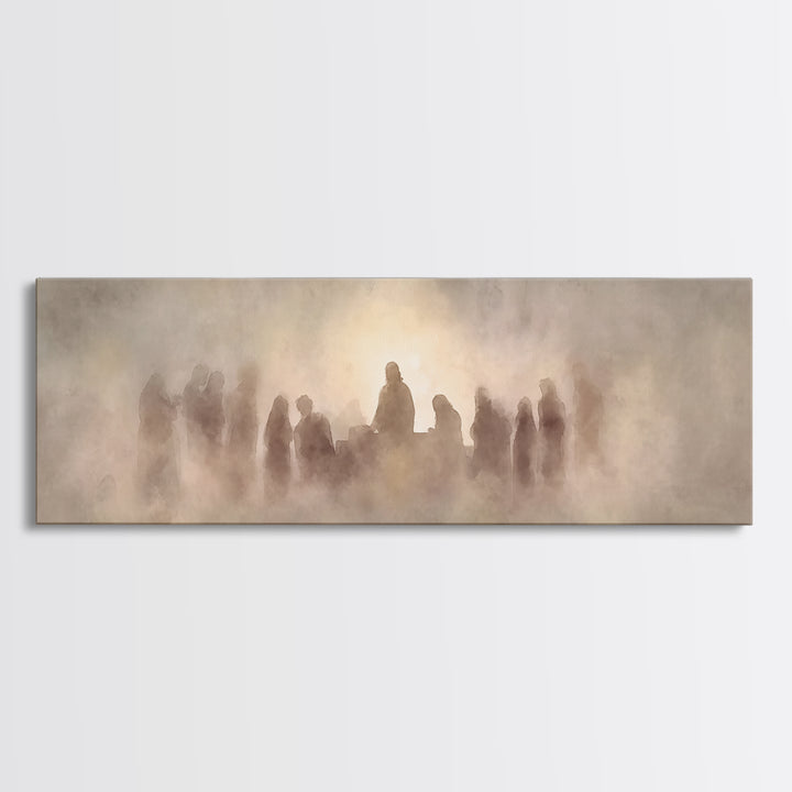 Veil Of Communion – Framed Canvas Print – Christian Wall Art – Christian Art Canvas – Panoramic Painting – Jesus Painting – Christian Art