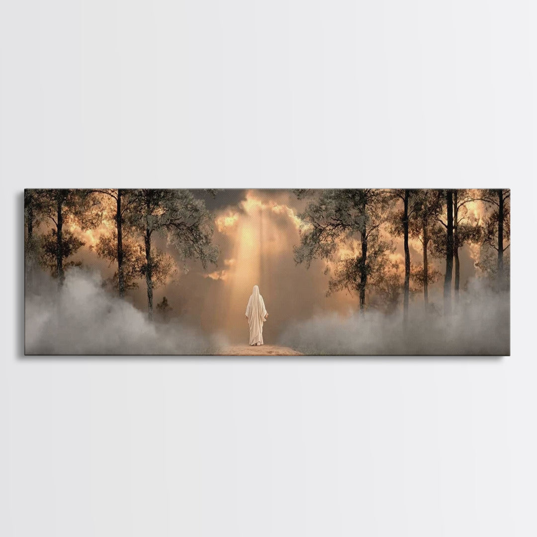Forest Of Revelation – Framed Canvas Print – Panoramic Art – Christian Wall Art – Jesus Painting – Christian Art Canvas – Christian Decorat