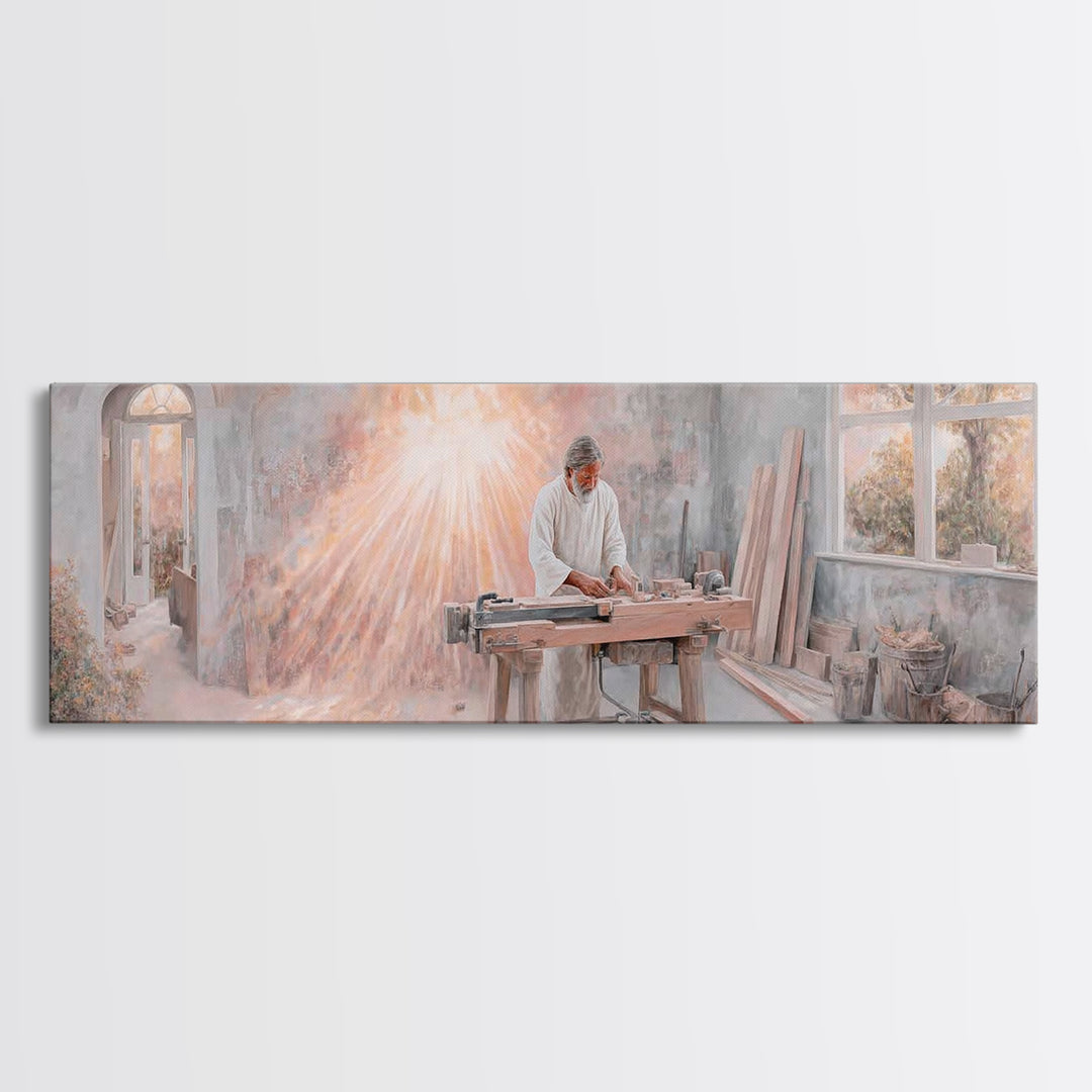 Sanctuary Of Creation – Framed Canvas Print – Christian Art – Panoramic Painting – Christian Art Canvas – Jesus Painting – Christian Wall A