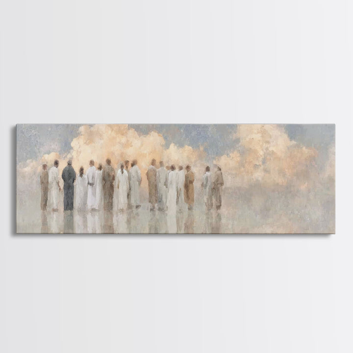 Celestial Meeting | Framed Canvas Print | Christian Wall Art | Christian Art Canvas | Panoramic Wall Art | Christian Painting | Christian C