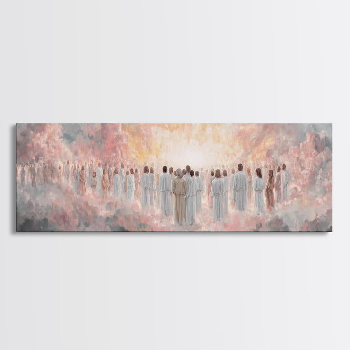 Radiant Multitude, Framed Canvas Print, Christian Art Canvas, Christian Wall Art, Panoramic Art, Christian Christmas Art, Christian Gift Id