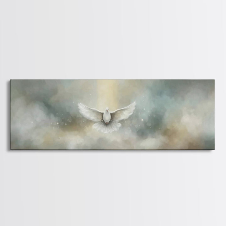 Heavenly Ascent – Framed Canvas Print – Christian Art Canvas – Christian Wall Art – Panoramic Painting – Jesus Painting – Christian Decor