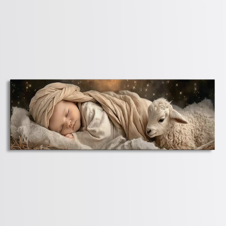 Heaven’s Peace – Framed Canvas Print – Christian Wall Art – Christian Art Canvas – Christmas Art – Panoramic Art – Jesus Painting