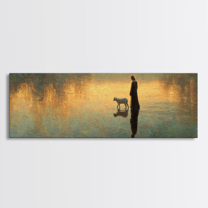 Guiding Hope – Framed Canvas Print – Christian Wall Art – Christian Art Canvas – Panoramic Wall Art – Jesus Painting – Christian Art