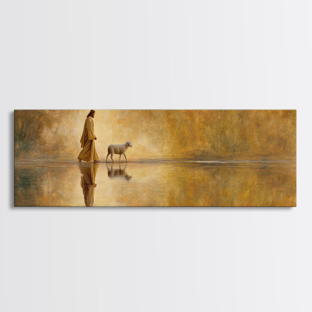 Paths Of Faith, Framed Canvas Print, Christian Wall Art, Christian Art Canvas, Panoramic Painting, Jesus Art Print, Christian Decor
