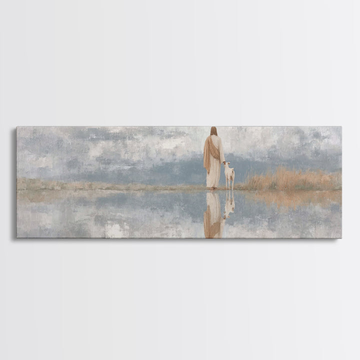 Clouds Of Promise – Framed Canvas Print – Christian Wall Art – Christian Art Canvas – Panoramic Frame – Christian Christmas Art – Jesus Pai