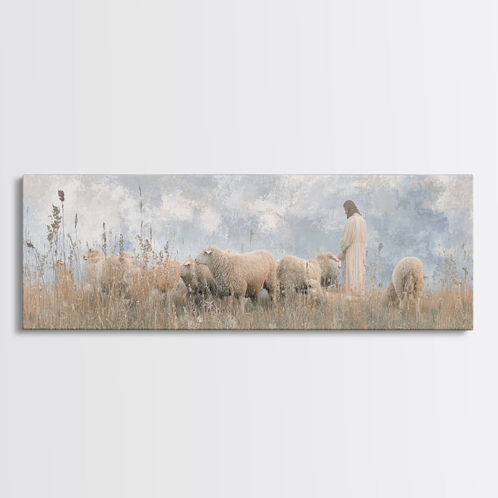 Fields Of Mercy | Framed Canvas Print | Extra Wide Art | Christian Wall Art | Christian Art Canvas | Jesus Art Print | Christian Decor