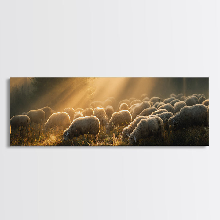 Guided By Sunrise, Framed Canvas Print, Panoramic Frame, Christian Wall Art, Christian Art Canvas, Jesus Art Print, Christian Decor
